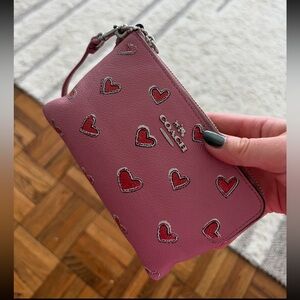 Coach Viral Pink Heart Wristlet